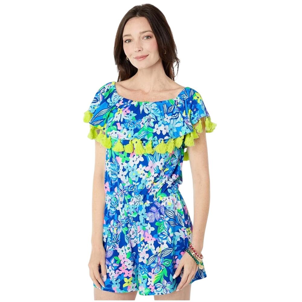 Lilly Pulitzer La Fortuna Romper Borealis Blue - Size XS NWT New ($148)